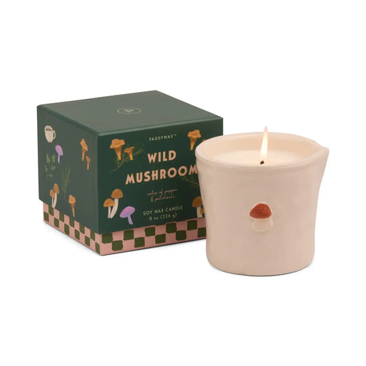 Mushroom ceramic candle