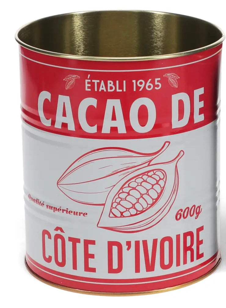 Large metal storage tin