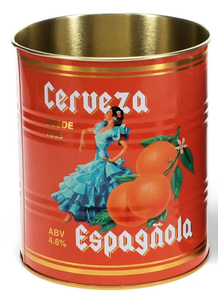 Large metal storage tin