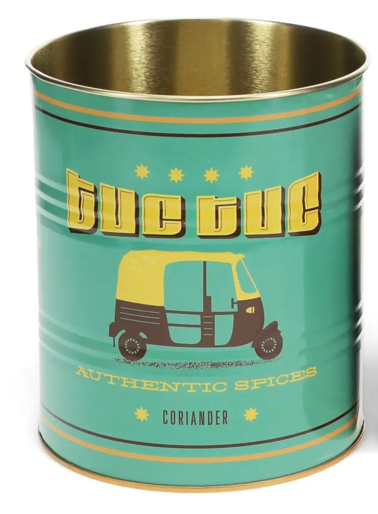 Large metal storage tin