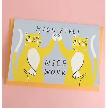 High five cats card