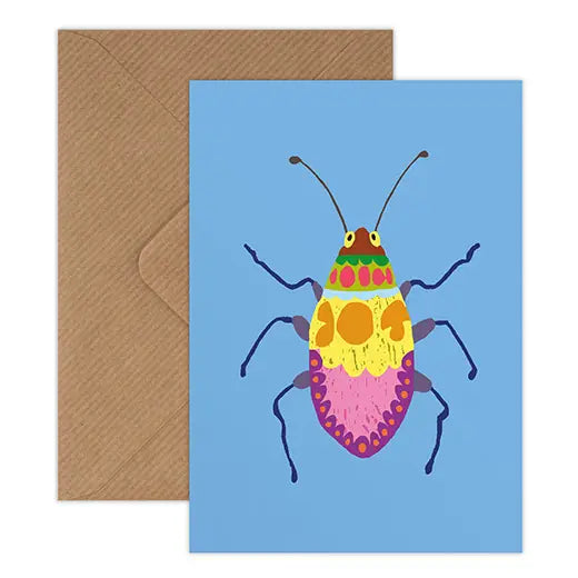 Little minibeast mini card (on blue)