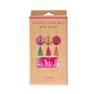 Pack of 3 honeycomb ball decorations