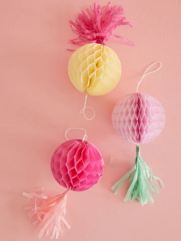 Pack of 3 honeycomb ball decorations