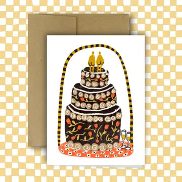 Wedding cake greetings card