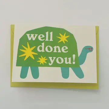 Well done you tortoise riso card