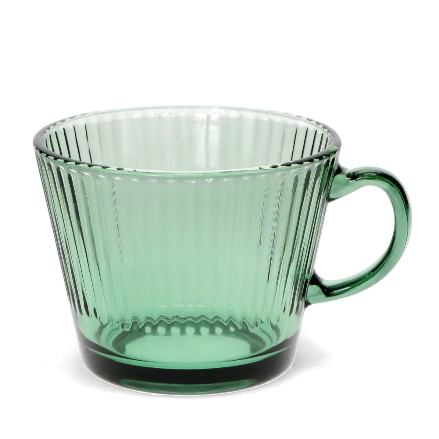 Ribbed glass mug