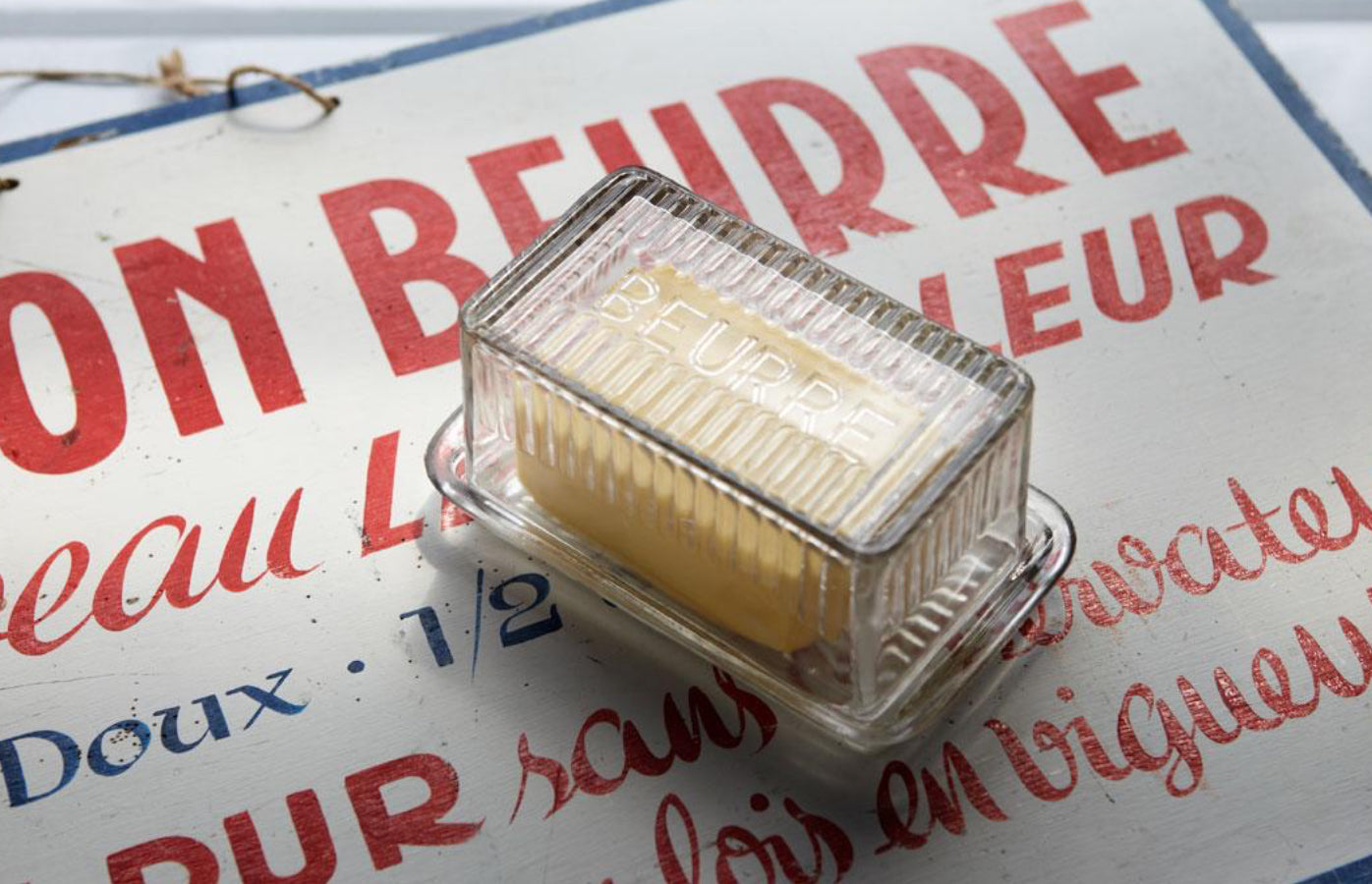 Recycled glass BEURRE butter dish