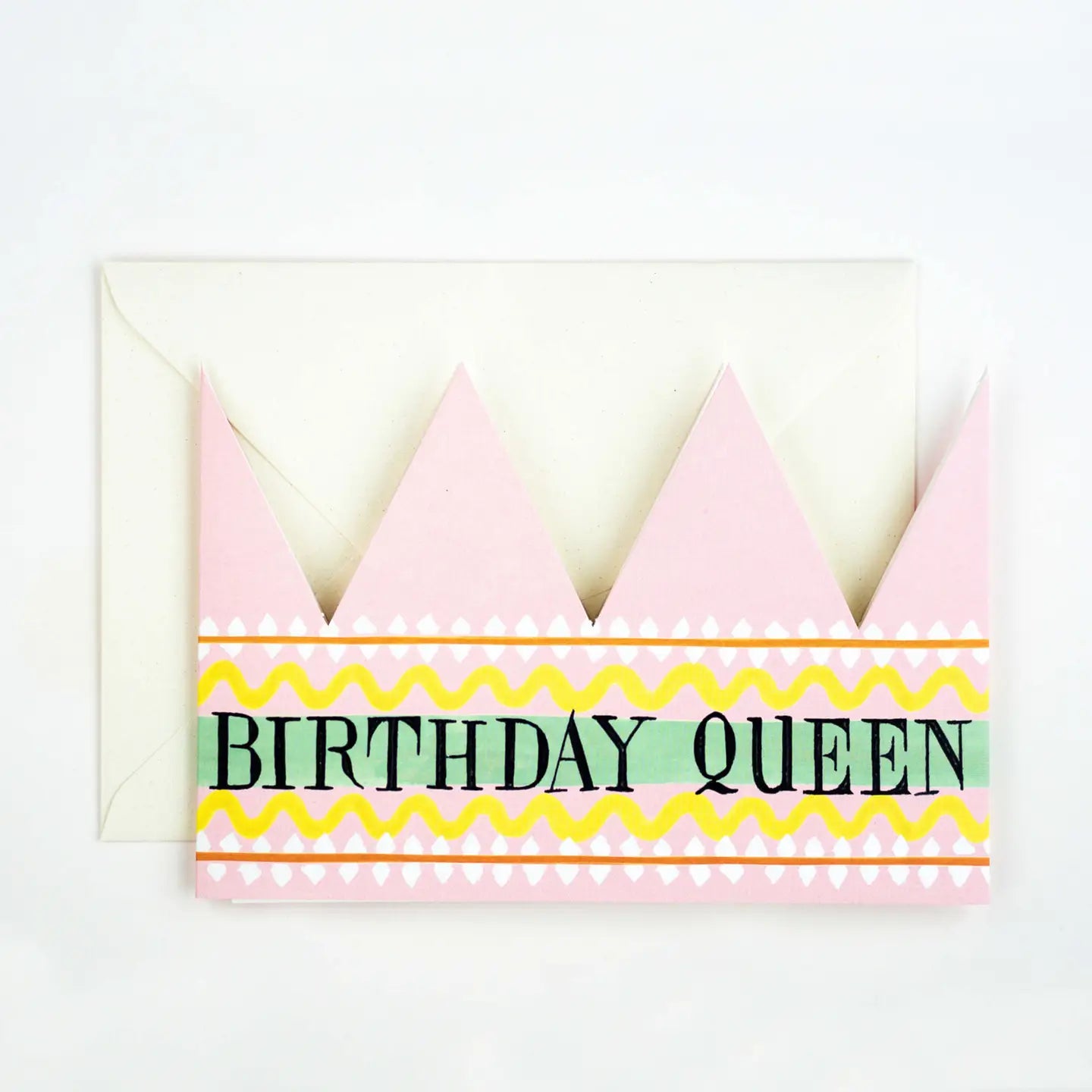 Birthday queen party hat card