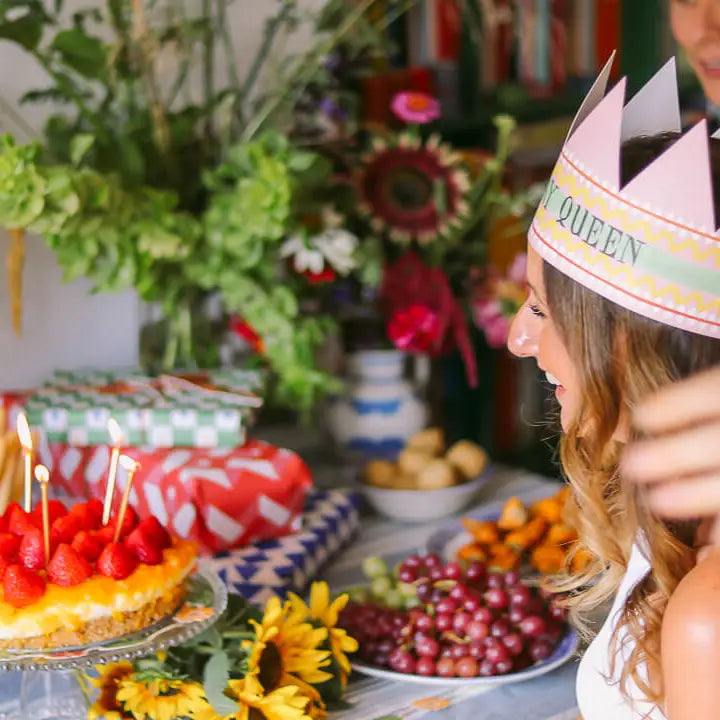 Birthday queen party hat card