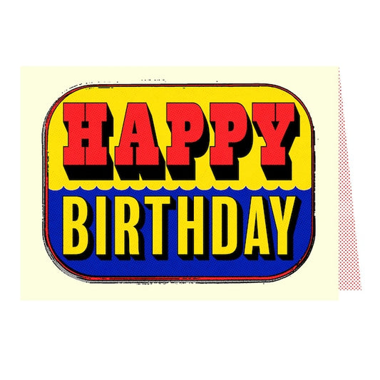 Tinned happy birthday card