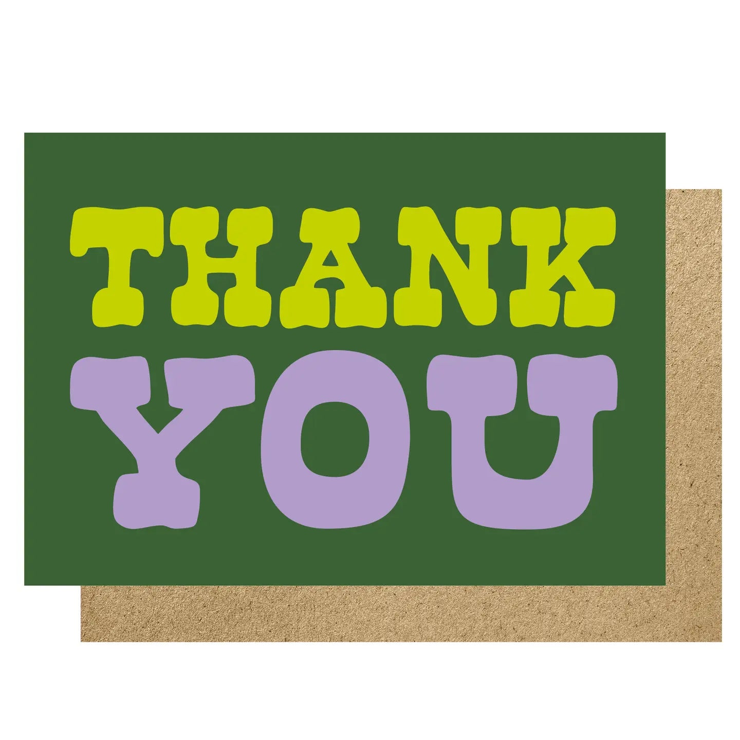 Thank you card - green, yellow and lilac