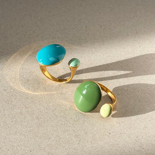 Double stone adjustable ring