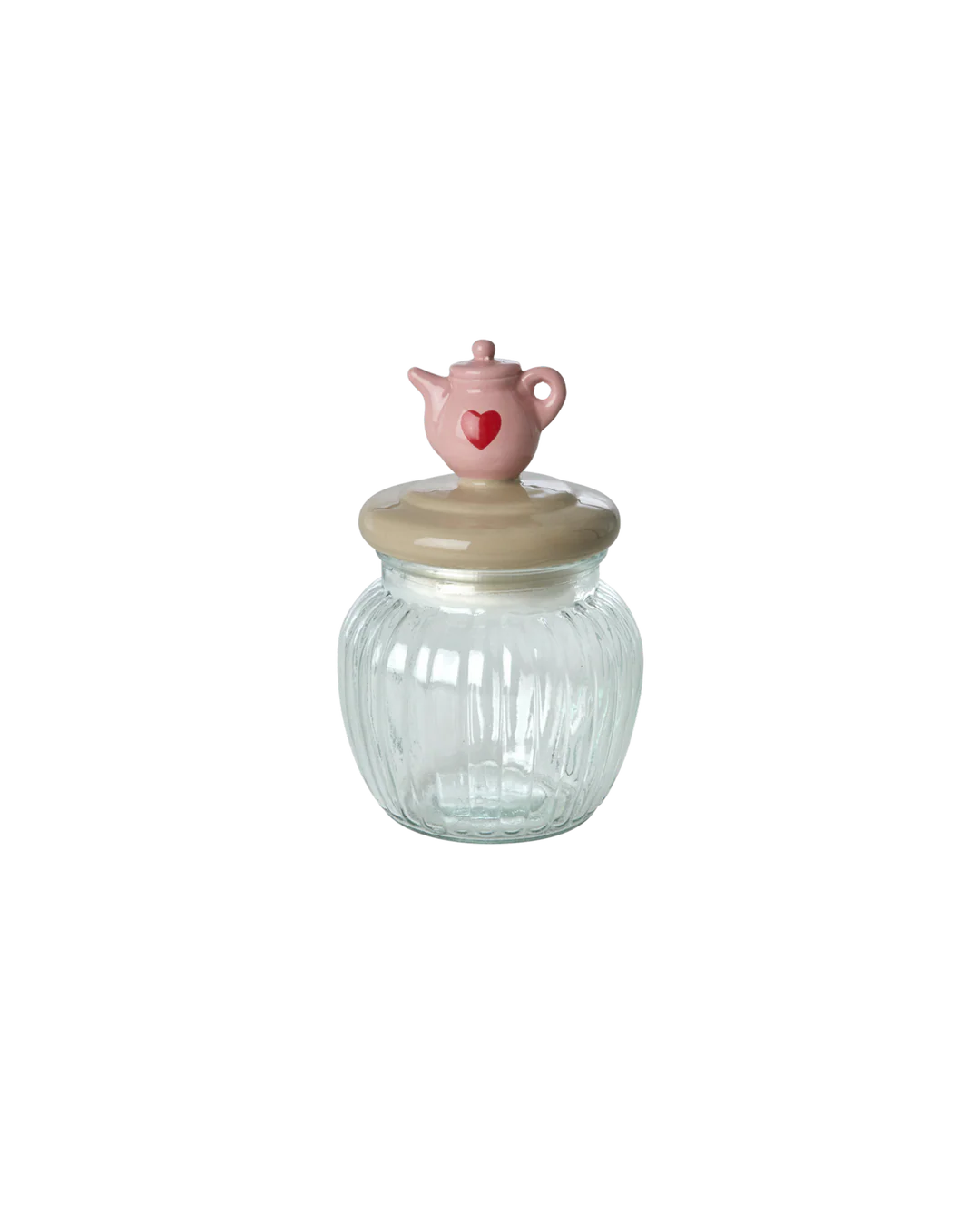 Glass jar with teapot lid