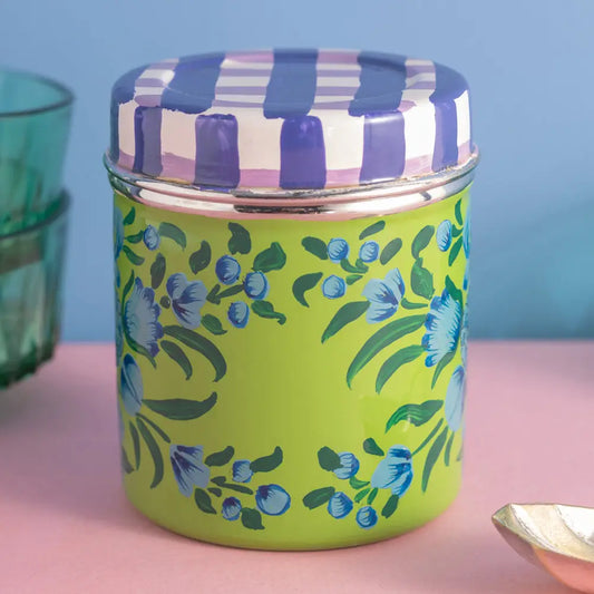 Painted tin with lid