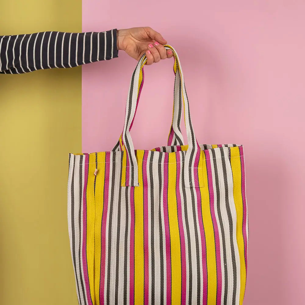 Stripy tote bag