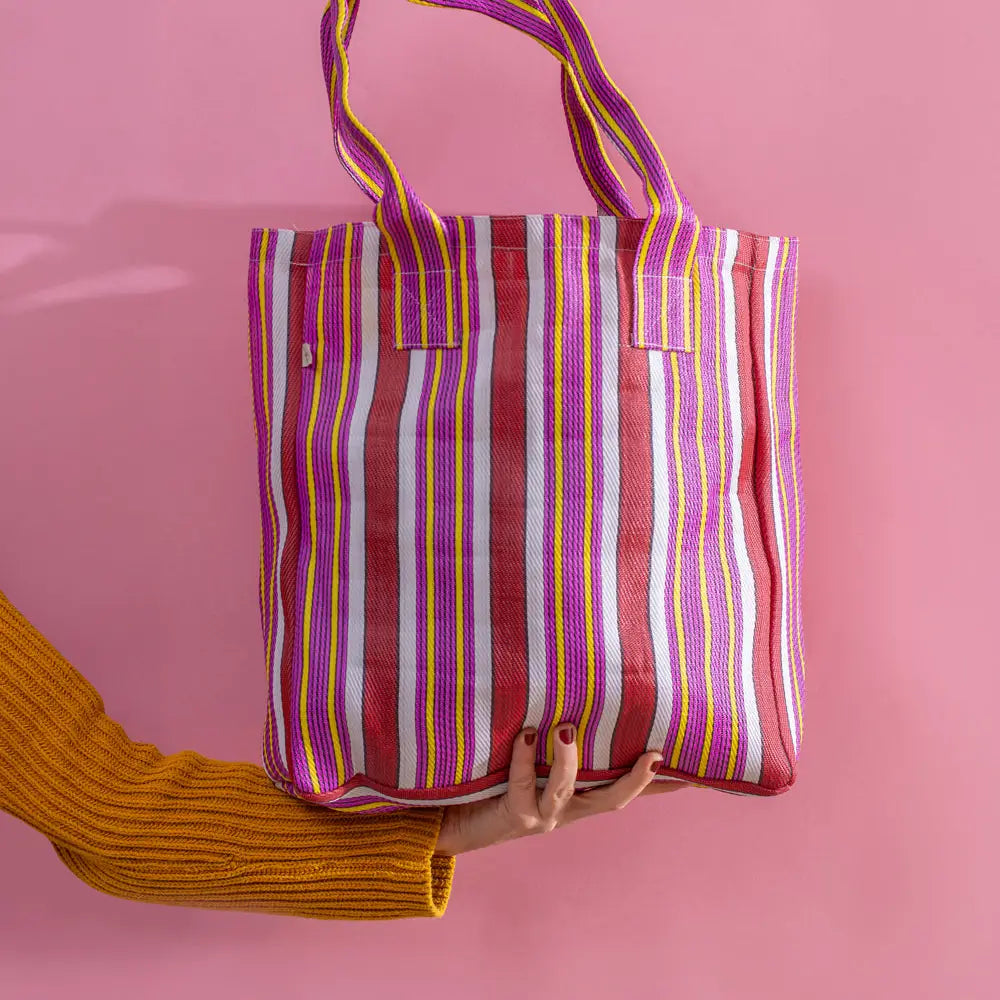 Stripy tote bag