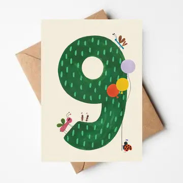 Bold number age birthday cards 1-9
