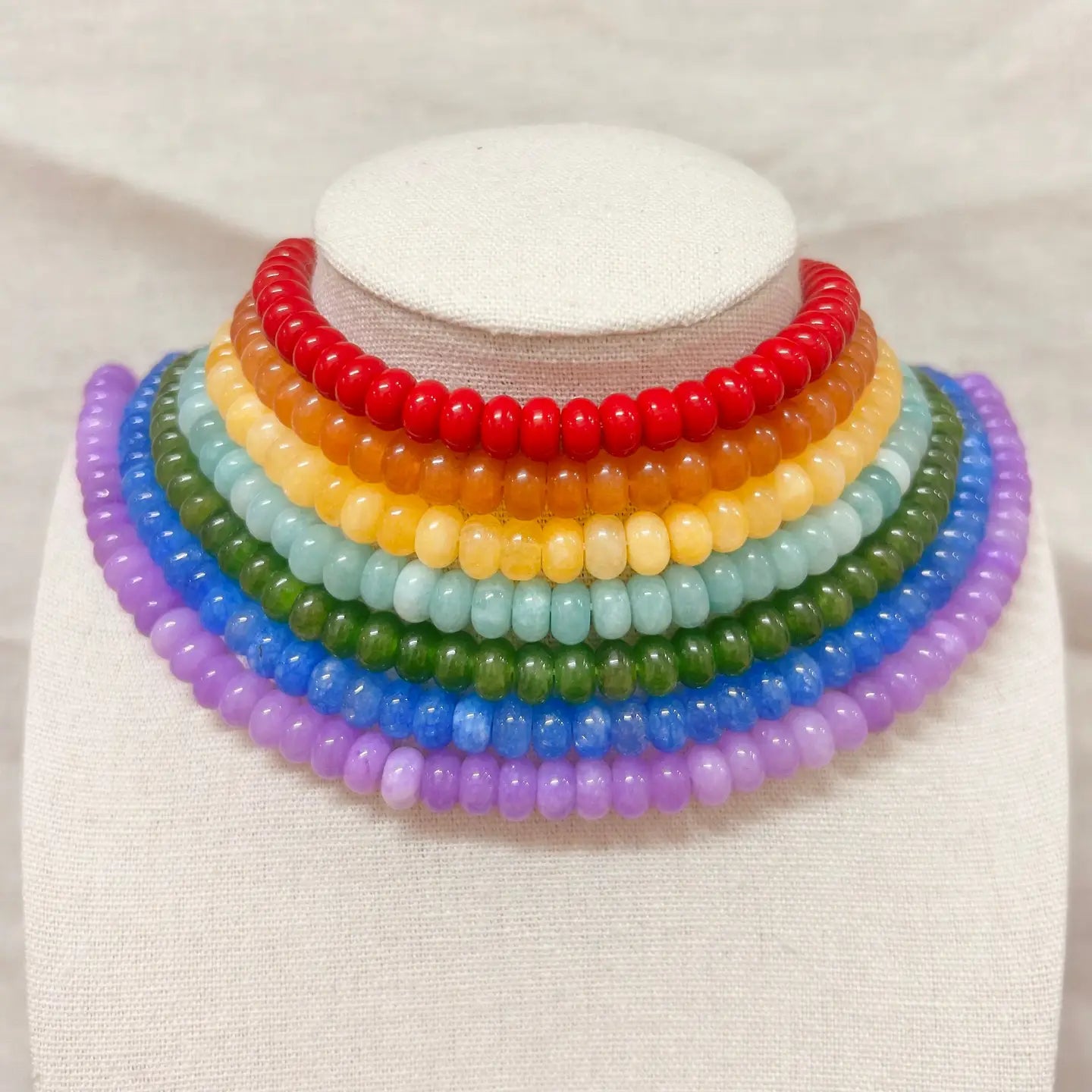 Rainbow beaded necklaces