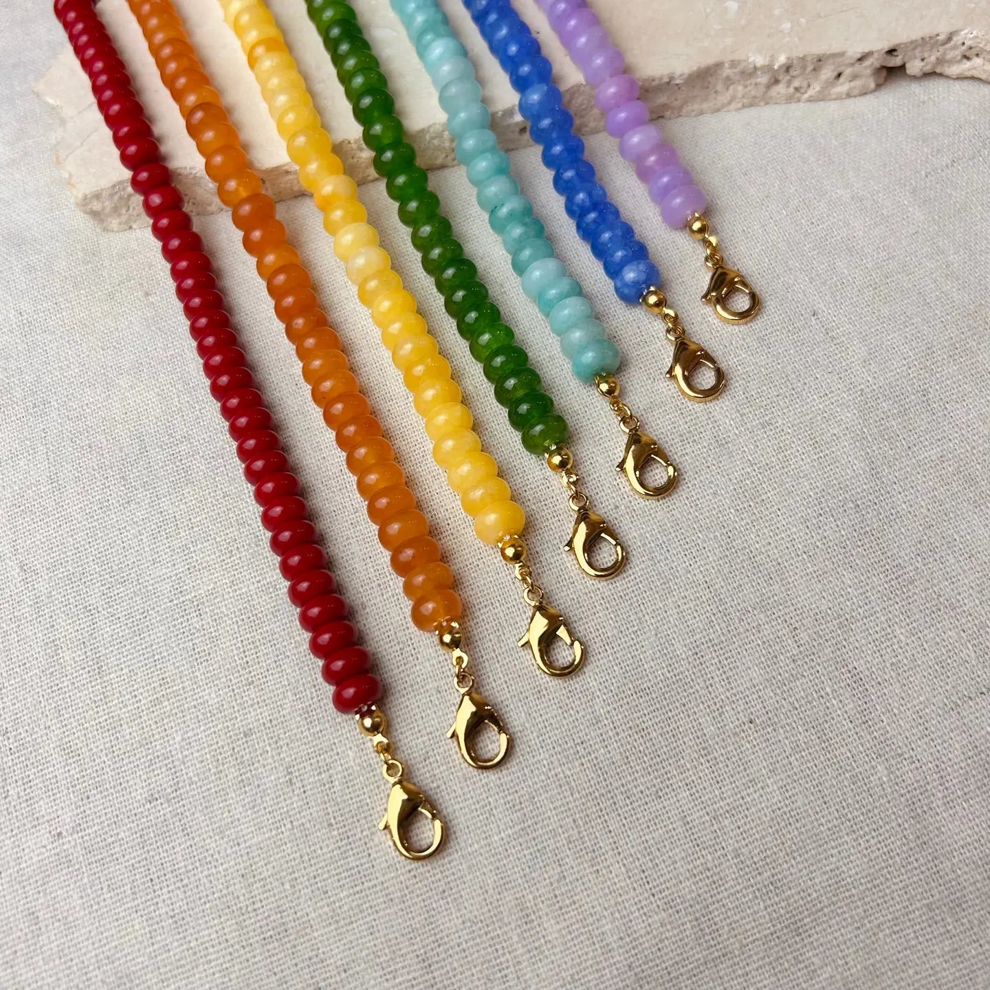 Rainbow beaded necklaces