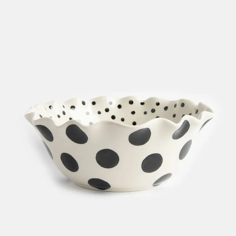 Frilly edge bowl - polka dots