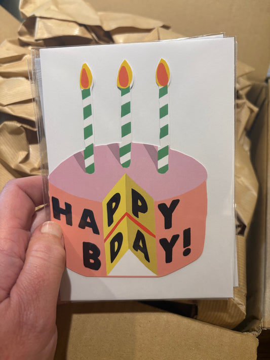Birthday cake cut out card