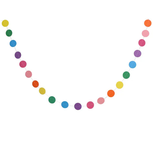 Rainbow spot paper garland