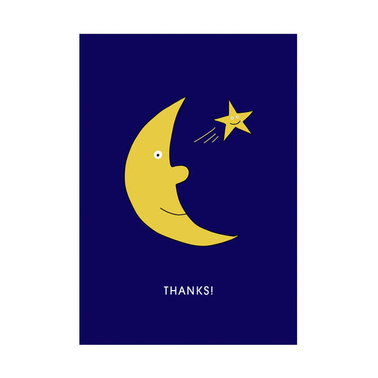 Thanks moon and star mini card