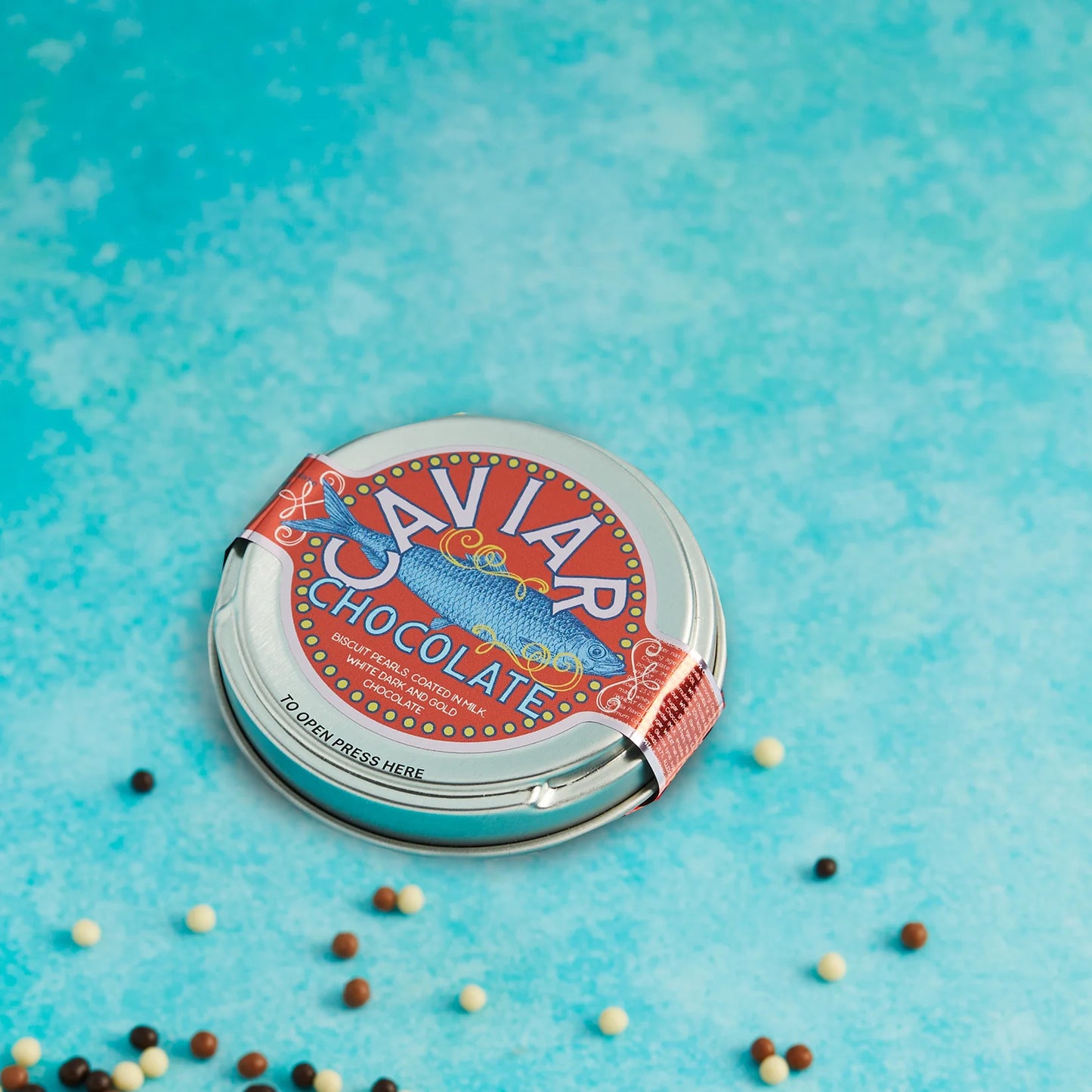 Chocolate caviar tin