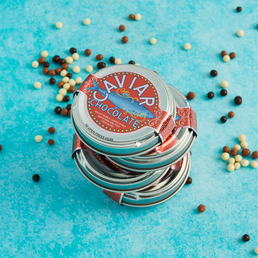Chocolate caviar tin