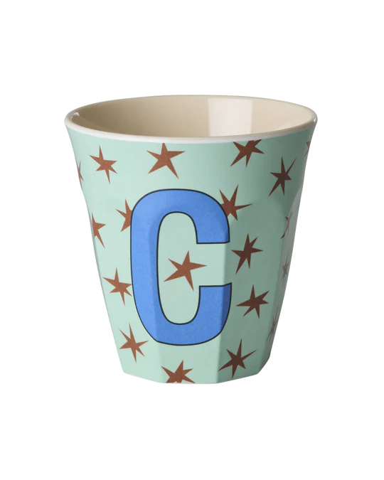 Starry alphabet melamine cup