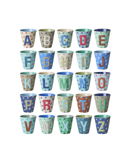 Starry alphabet melamine cup