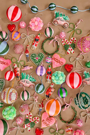 Stripy fabric hanging bauble