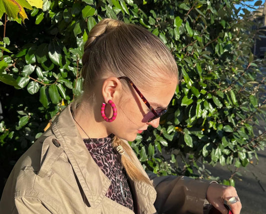 Stripy clay hoops - Kalei