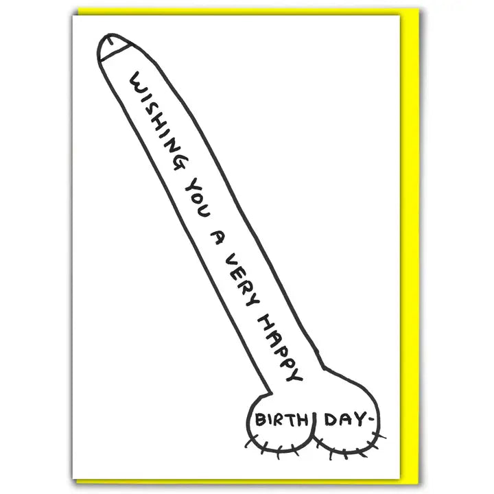 Happy birthday cock David Shrigley card