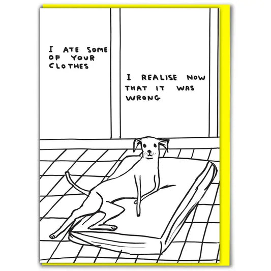 Ate your clothes card