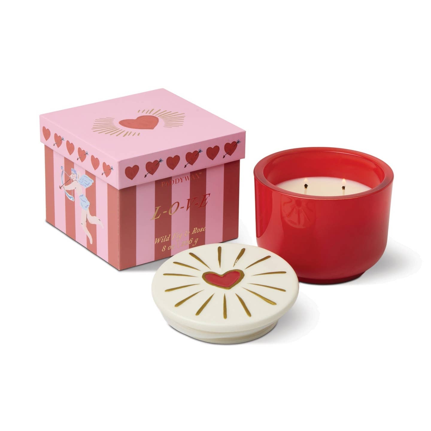Paddywax heart scented candle - wild fig and rose