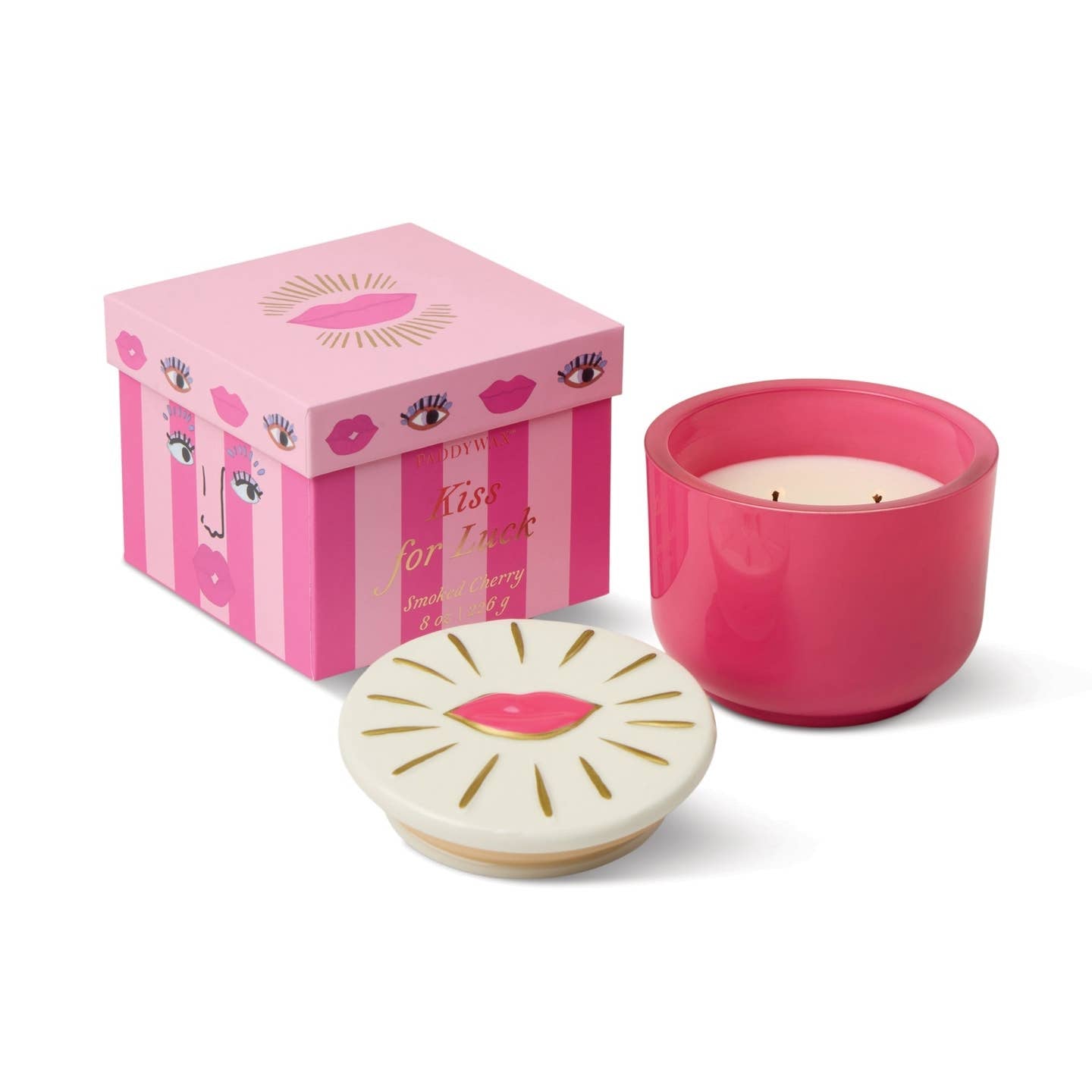 Paddywax lips scented candle - smoked cherry