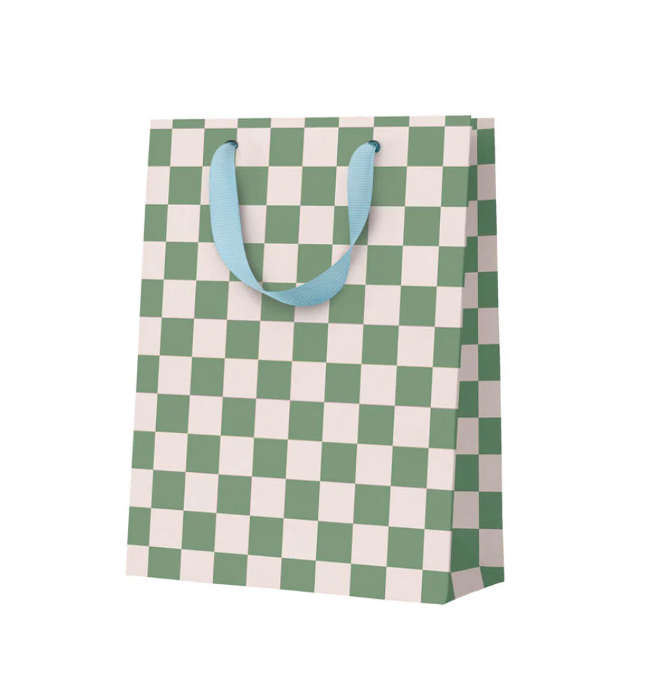 Medium check gift bag - khaki