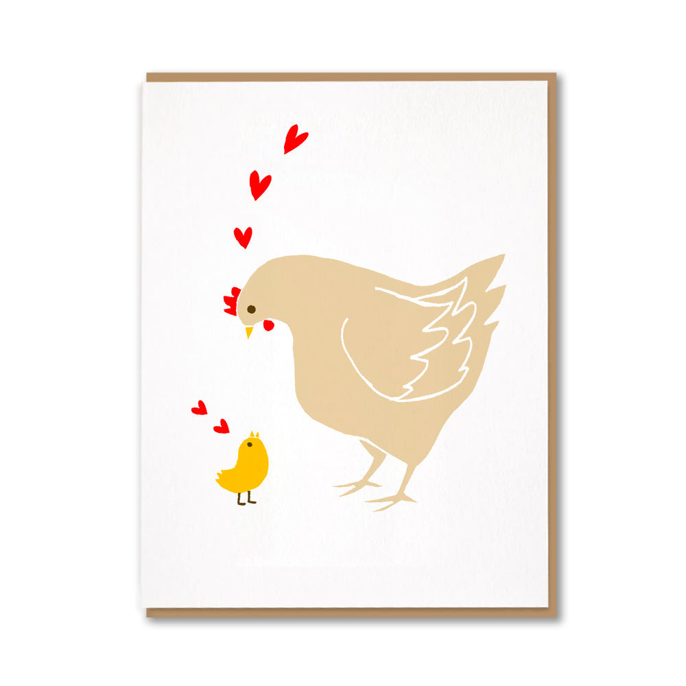 Mother hen and chick card