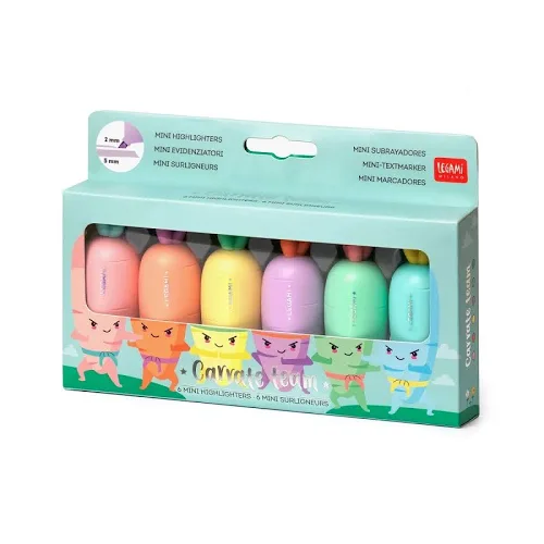 Carrate - set of 6 mini highlighters