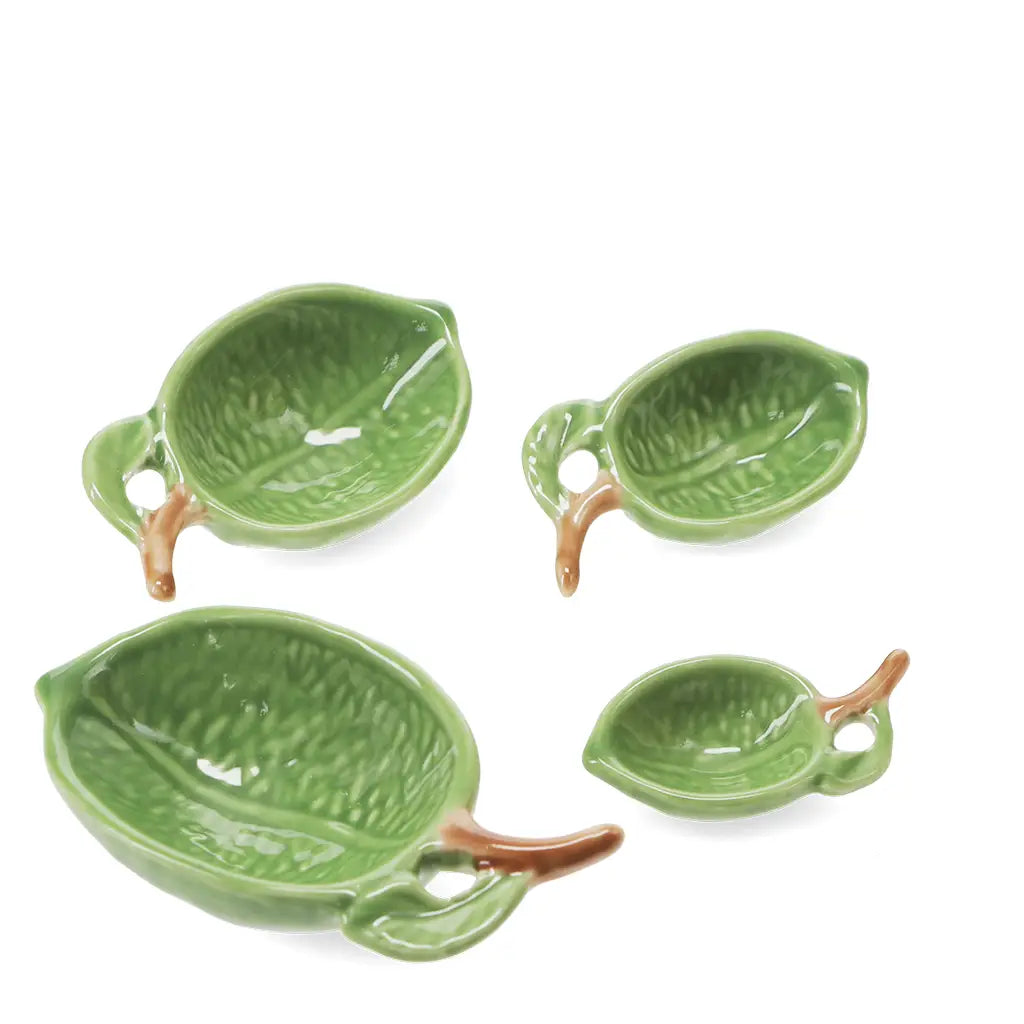 Lime ceramic measuring spoons