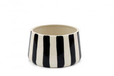 Black and white stripy planter