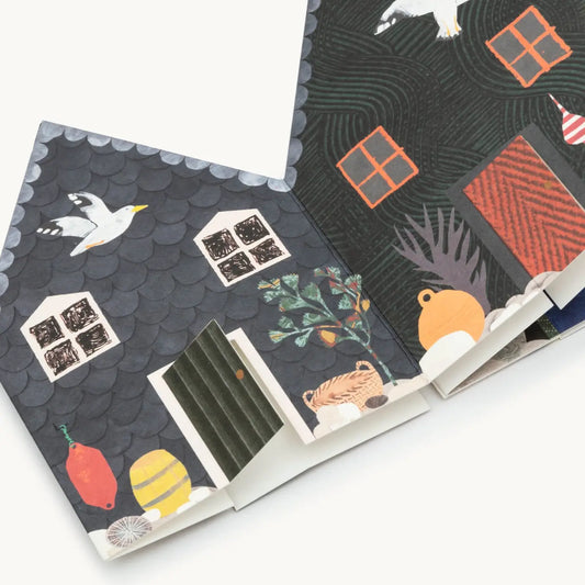 Fishermen’s huts concertina card