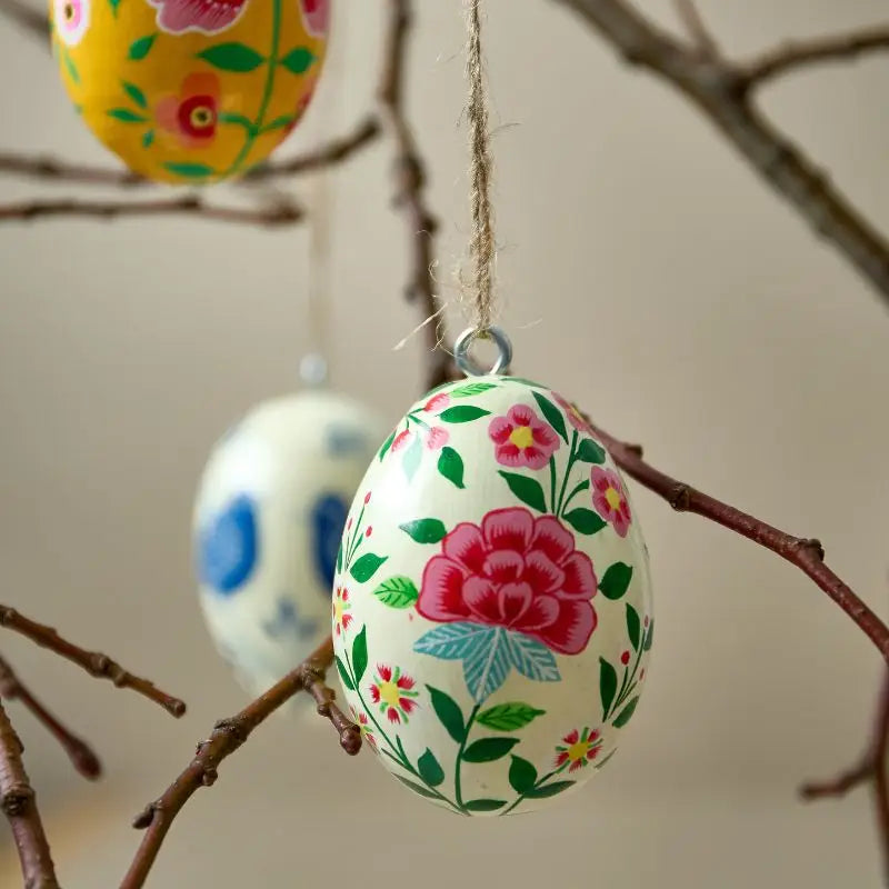 Painted hanging egg