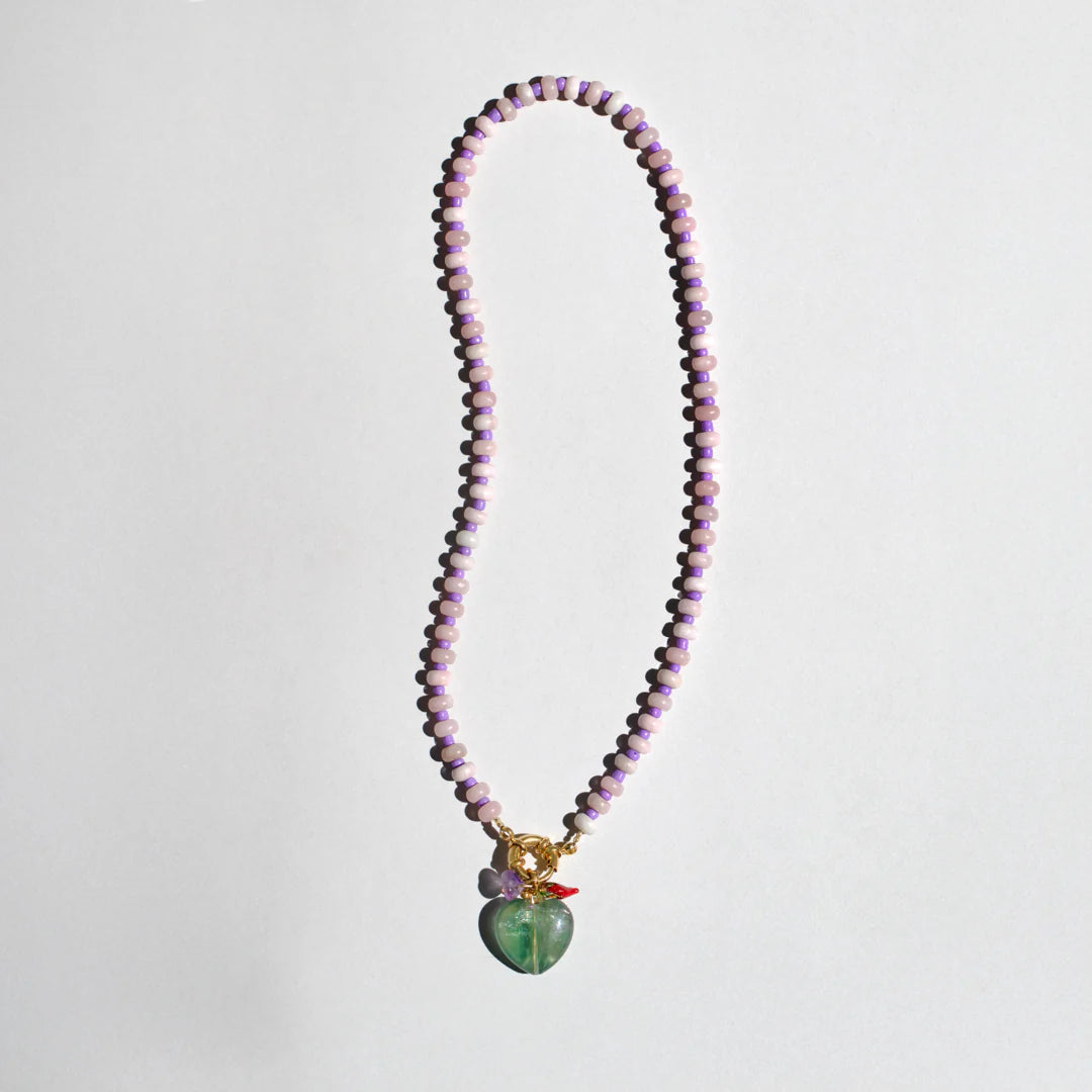 Pink and purple gemstone necklace