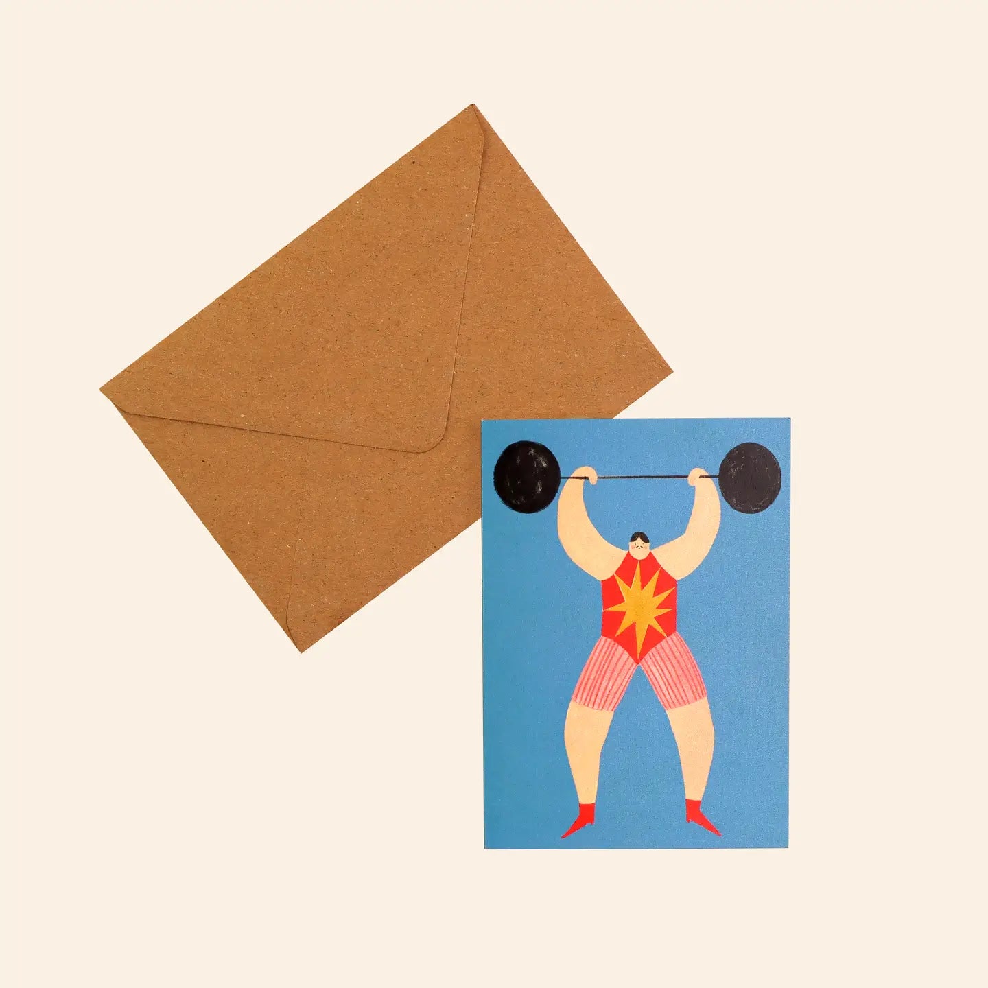 Strong man greetings card