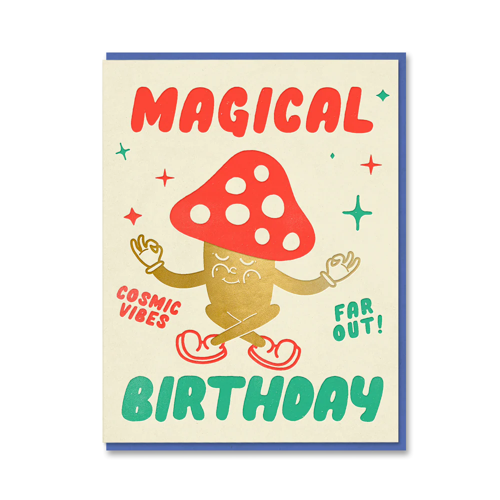 Magical mushroom birthday card