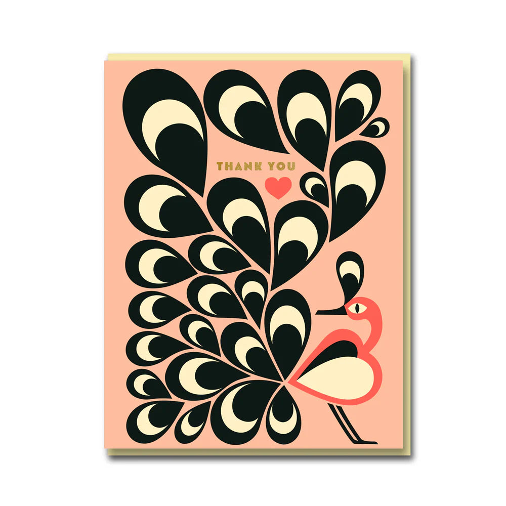 Thank you feather bird card