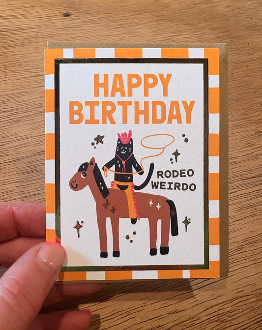 Rodeo weirdo mini birthday card